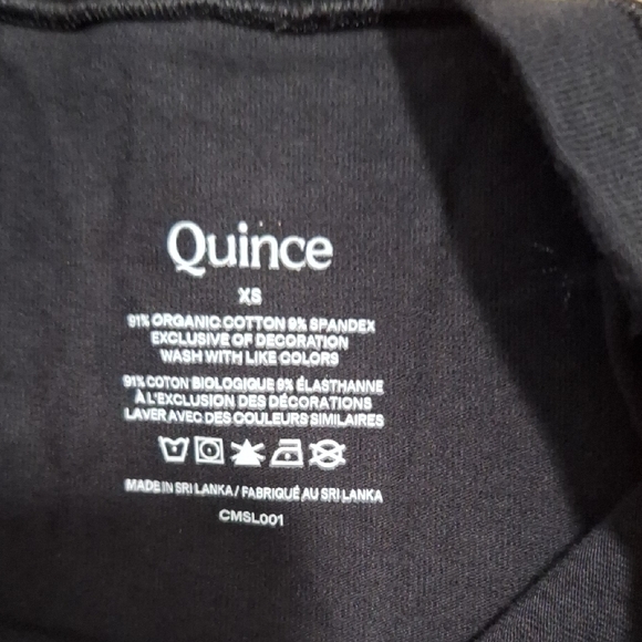 Quince Stretch Cotton Jersey Long Sleeve Bodysuit Black XS NWT - Picture 3 of 4